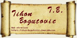 Tihon Bogutović vizit kartica